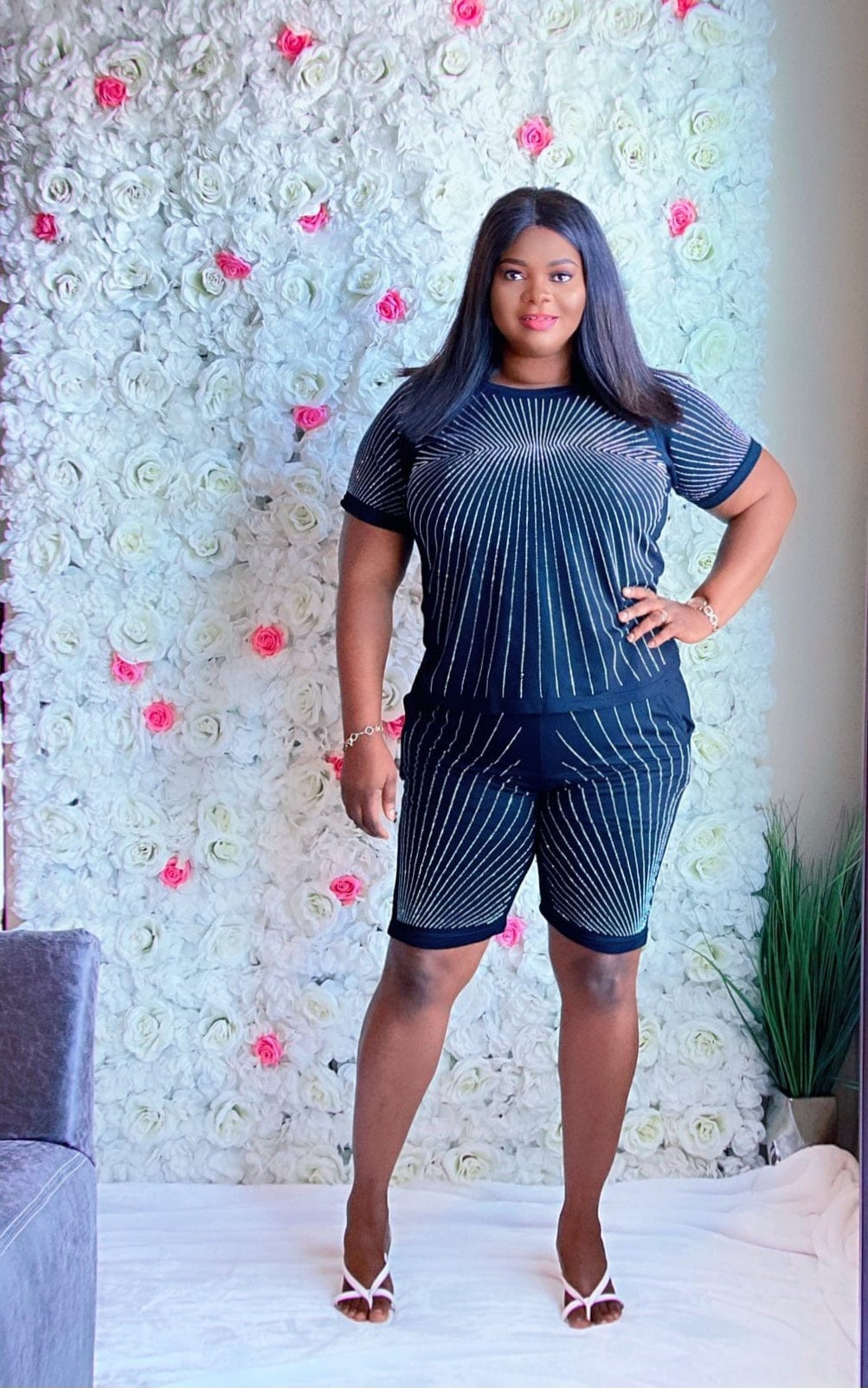 Real Love biker Short Set Matching Set