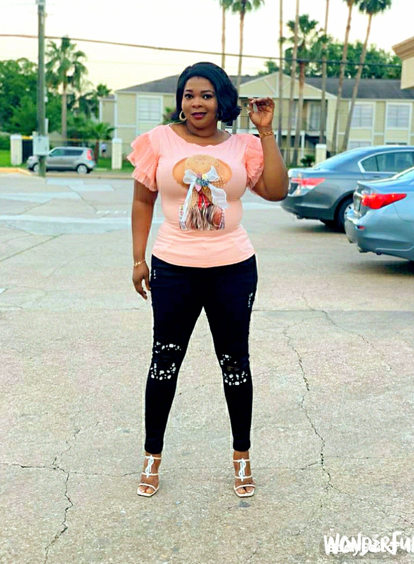 PINK 3D LOOP TOP - MOROCKS