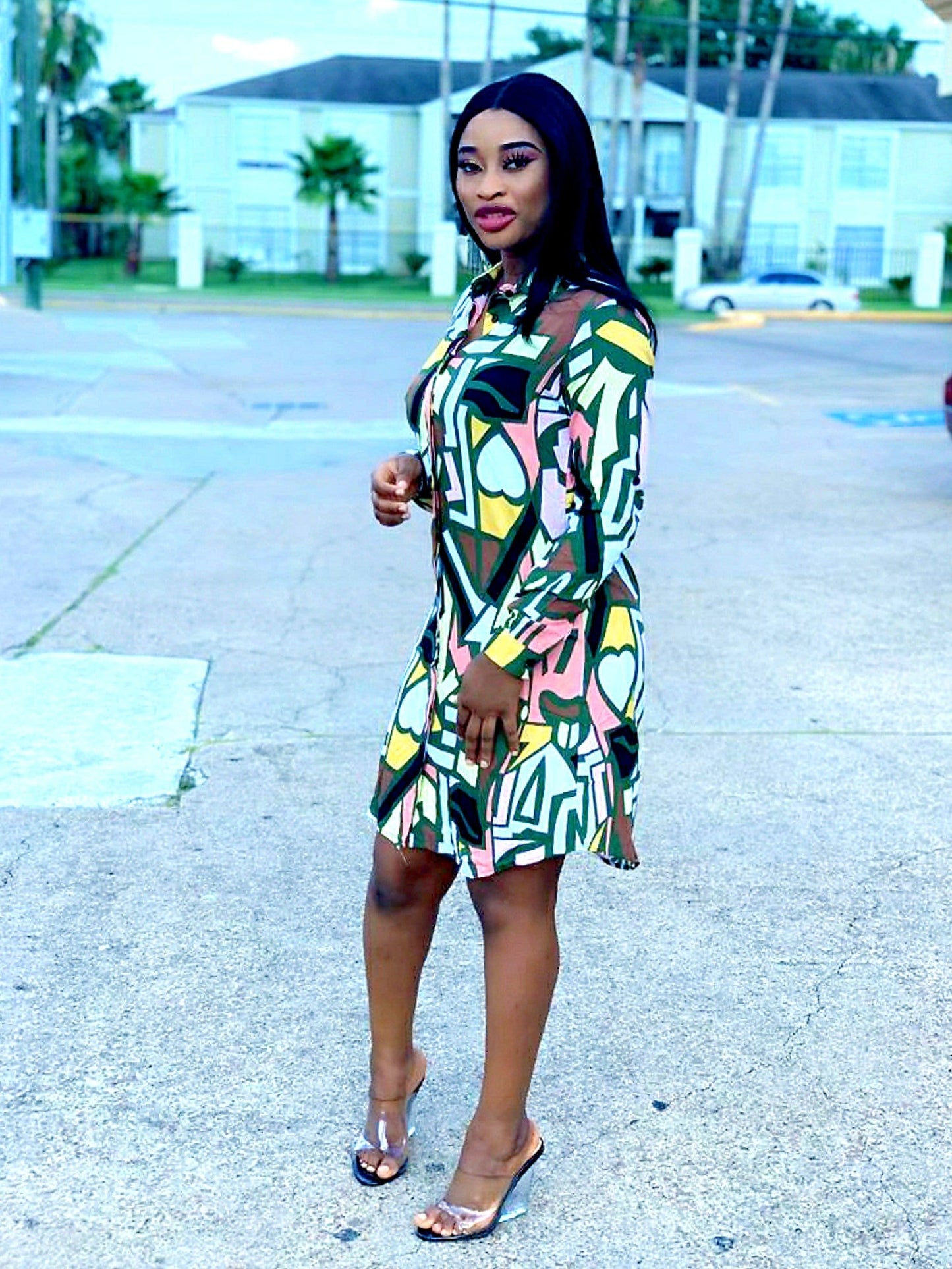 BLOCK OFF SHIRT DRESS - MOROCKS