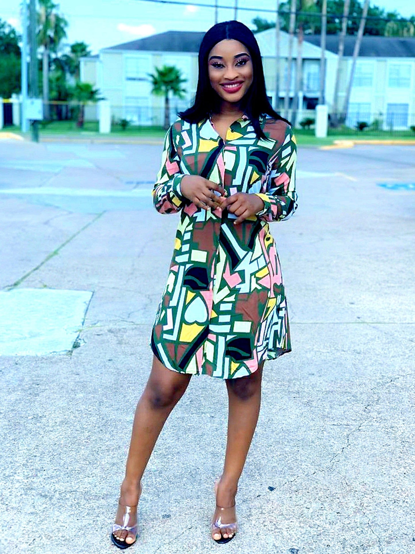 BLOCK OFF SHIRT DRESS - MOROCKS
