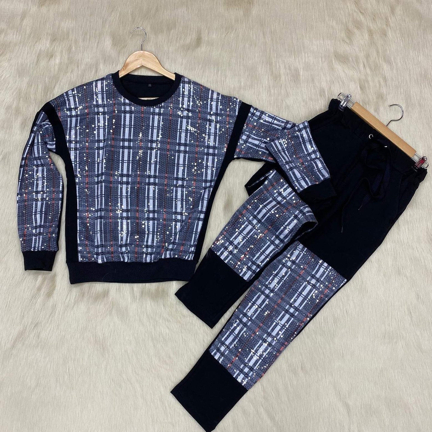SEQUINE CHECK TRACKSUIT MATCHING SET - MOROCKS