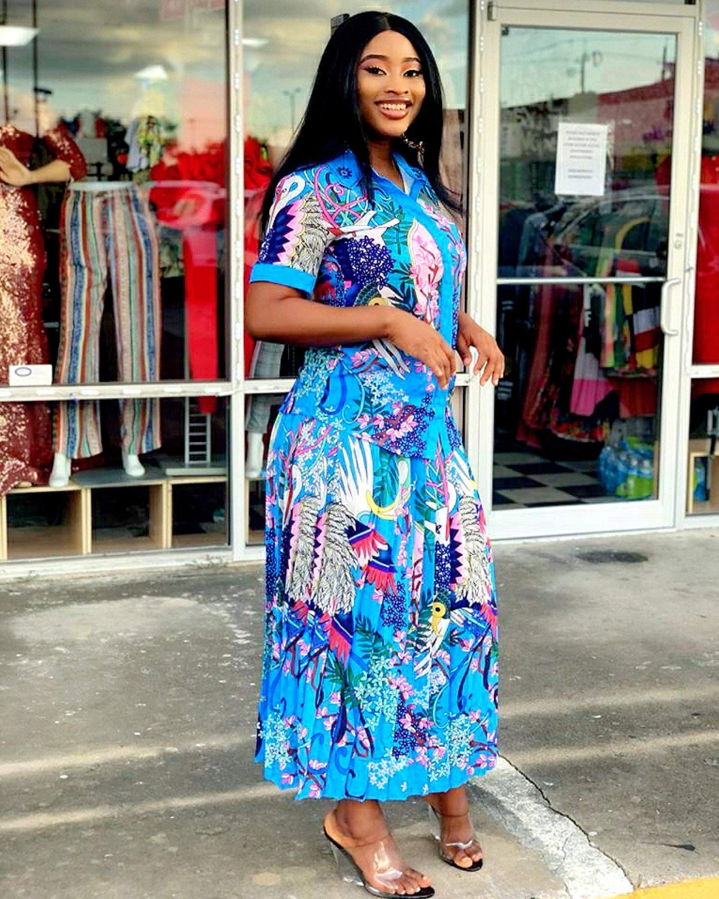 Blue floral Matching Set - MOROCKS
