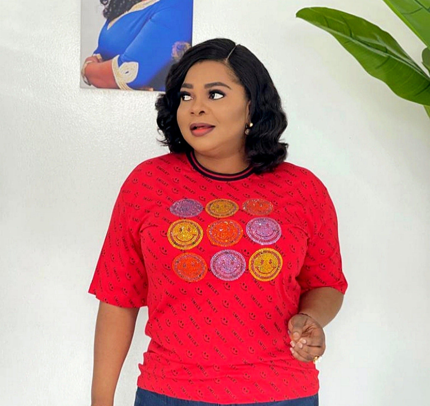 Smile Emoji Tee Top( New Arrivals)