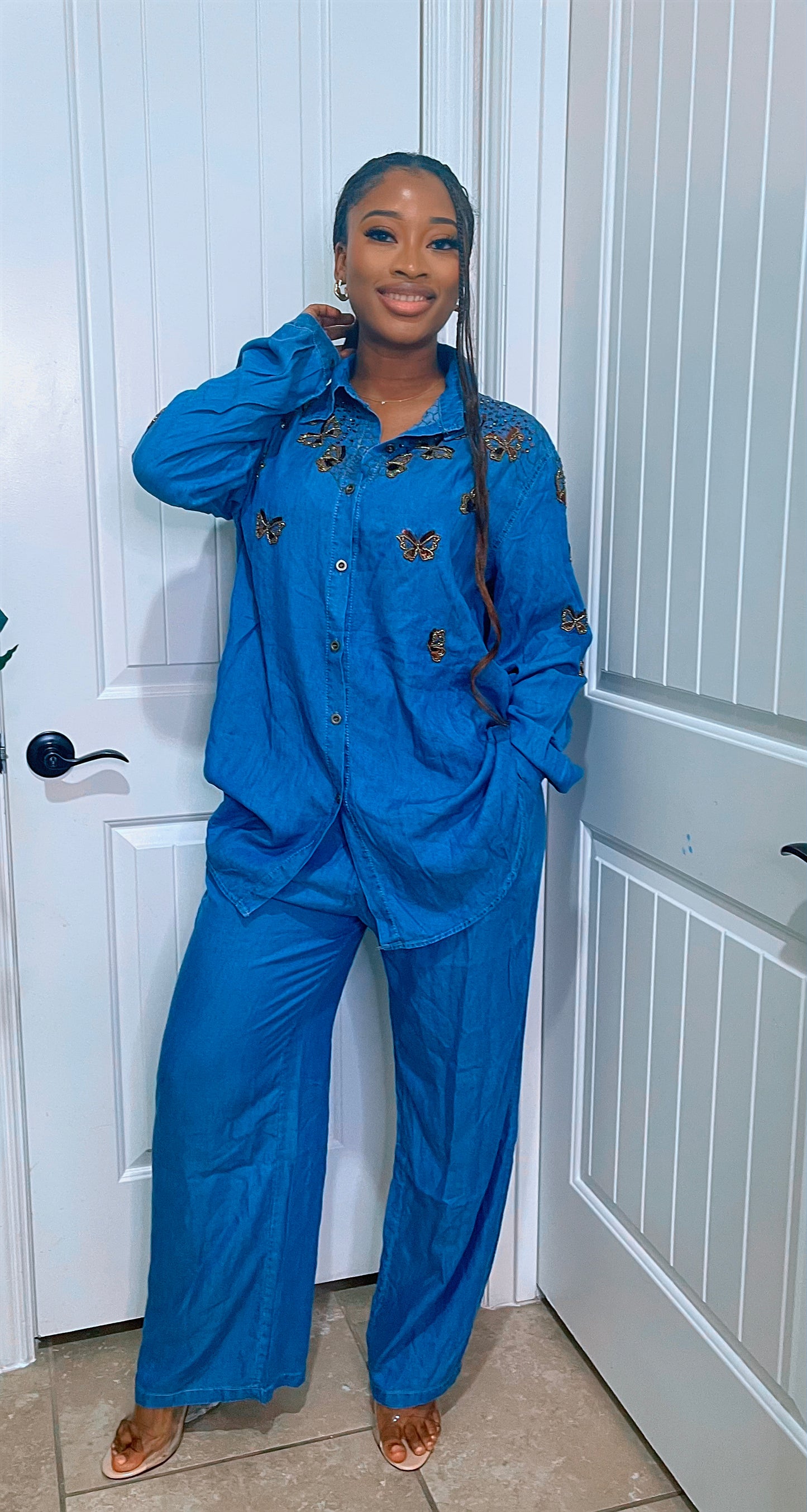 Petals Denim Matching Set New Arrivals