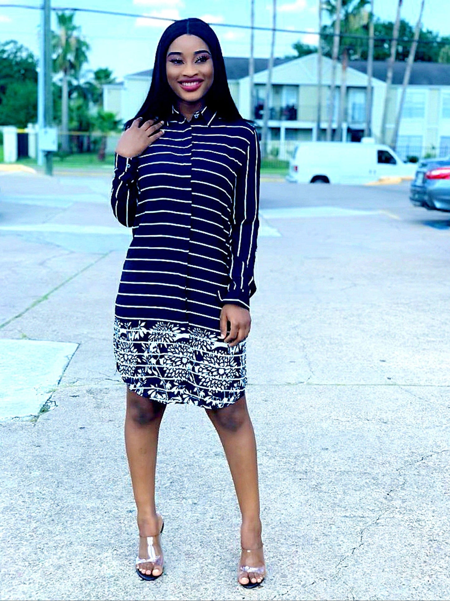 STRIPE UP ME SHIRT DRESS - MOROCKS