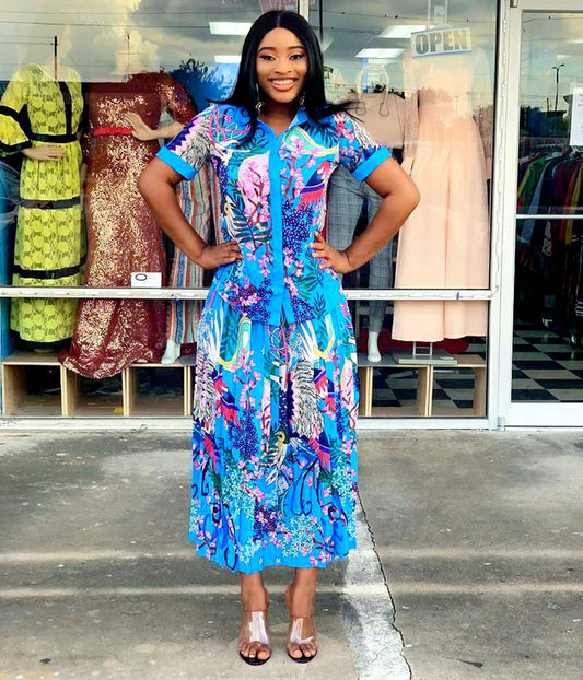 Blue floral Matching Set - MOROCKS